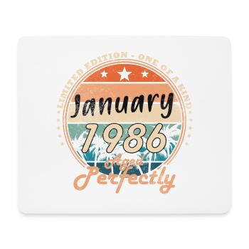 Cadeau d’anniversaire rétro vintage de janvier 1986 - Tapis de souris (format paysage) - blanc - Devant