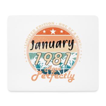45. Geburtstag Original Januar Jahrgang 1981 - Mousepad (Querformat) - Weiß - Vorne