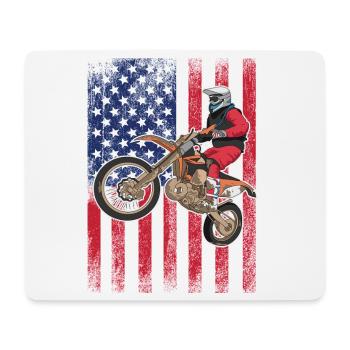 Drapeau américain du vélo de cross, - Tapis de souris (format paysage) - blanc - Devant