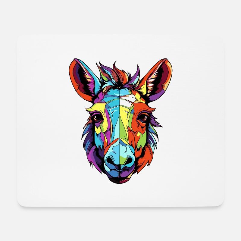 Esel Tier Kopf - Mousepad (Querformat) - Weiß
