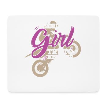 Motocross Je roule comme une fille en essayant de suivre le rythme - Tapis de souris (format paysage) - blanc - Devant