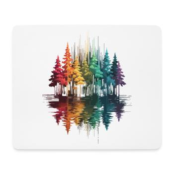 Bäume, Wald, Natur, Wildnis, Outdoor, Reflexion - Mousepad (Querformat) - Weiß - Vorne