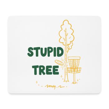 Blöder Baum lustiger Discgolfer Frisbee Golf - Mousepad (Querformat) - Weiß - Vorne