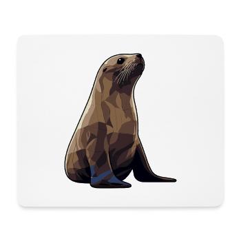 Animal phoque Lion de mer - Tapis de souris (format paysage) - blanc - Devant