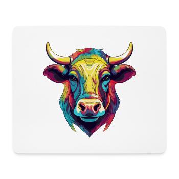 Stier Tier Comic - Mousepad (Querformat) - Weiß - Vorne