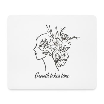 Floral Brain Line Art - Growth - Mousepad (Querformat) - Weiß - Vorne