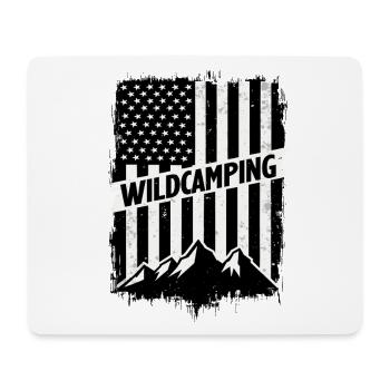 Wild Camping Adventure Mountains USA Flag - Mouse Pad (horizontal) - white - Front