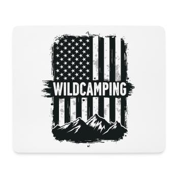 Drapeau des Montagnes des États-Unis de camping sauvage - Tapis de souris (format paysage) - blanc - Devant