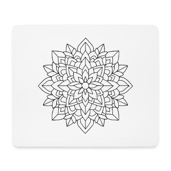 Florales Mandala - Mousepad (Querformat) - Weiß - Vorne