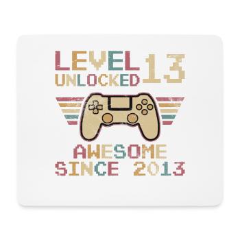 13. Geburtstag Jungen Gamer Level 13 Unlocked - Mousepad (Querformat) - Weiß - Vorne