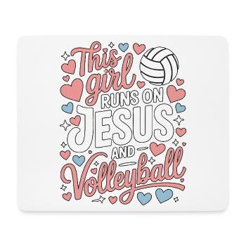 This Girl Loves Jesus & Volleyball - Mouse Pad (horizontal) - white - Front