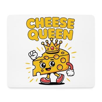 Cheese Queen – Fromage à couronne - Tapis de souris (format paysage) - blanc - Devant
