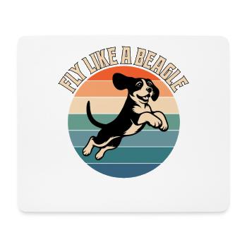 Volez comme un beagle rétro vintage - Tapis de souris (format paysage) - blanc - Devant