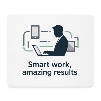 Silhouette de la technologie Smart Work - Tapis de souris (format paysage) - blanc - Devant
