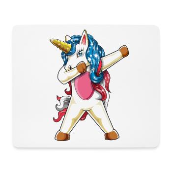 Abpuppen der Americorn Patriotic American Flag Unicorn - Mousepad (Querformat) - Weiß - Vorne