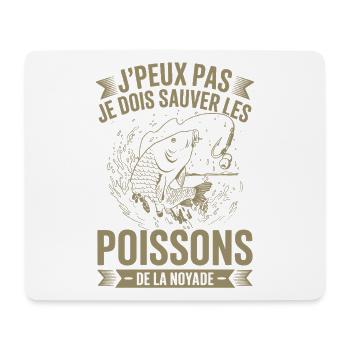 Ich kann nicht, ich muss den Fisch retten Humor - Mousepad (Querformat) - Weiß - Vorne