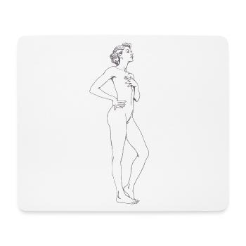 Elegant Nude Drawing Female Silhouette - Mouse Pad (horizontal) - white - Front