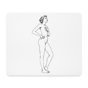 Dessin élégant de nus silhouette féminine - Tapis de souris (format paysage) - blanc - Devant