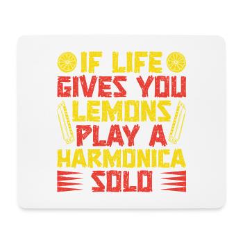 Funny Harmonica Player If Life Gives You Lemon - Mousepad (Querformat) - Weiß - Vorne