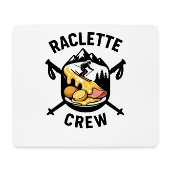 Raclette Crew – Bergkäse, Fondue und Ski - Mousepad (Querformat) - Weiß - Vorne