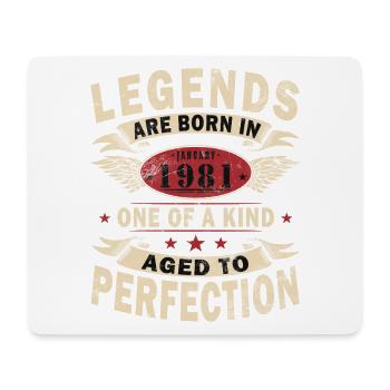 45th Birthday Original January 1981 - Mouse Pad (horizontal) - white - Front
