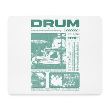 Batteur rock Drumplayer Streetwear - Tapis de souris (format paysage) - blanc - Devant