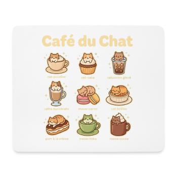 Café du Chat Katzengenuss - Mousepad (Querformat) - Weiß - Vorne