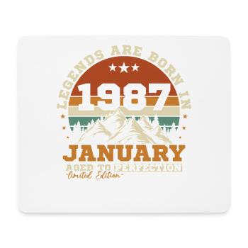 Janvier 1987 Vintage Rétro Cadeau D'anniversaire - Tapis de souris (format paysage) - blanc - Devant