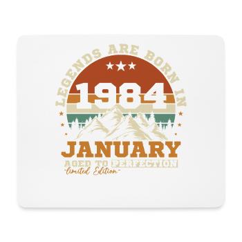 Janvier 1984 Vintage Rétro Cadeau D'anniversaire - Tapis de souris (format paysage) - blanc - Devant
