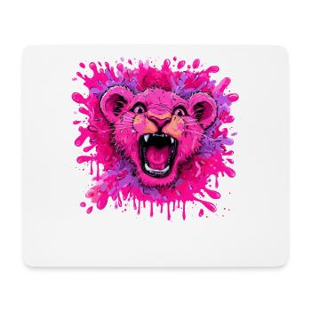 Lion rose dans une touche de couleur - Tapis de souris (format paysage) - blanc - Devant