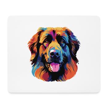 Explosion de couleur Portrait de chien - Tapis de souris (format paysage) - blanc - Devant