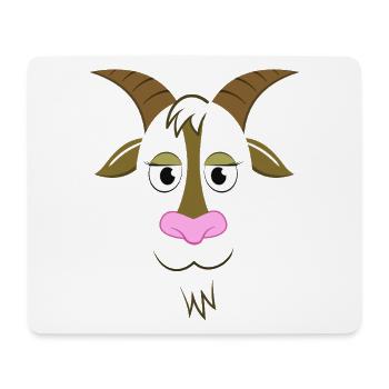 Illustration d’animaux de ferme avec visage de chèvre en dessin animé mignon - Tapis de souris (format paysage) - blanc - Devant
