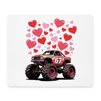 Camion monstre Love Hearts - Tapis de souris (format paysage) - blanc - Devant