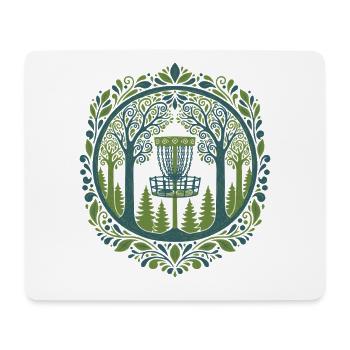 Panier de disc golf dans l’art de la scène boisée - Tapis de souris (format paysage) - blanc - Devant
