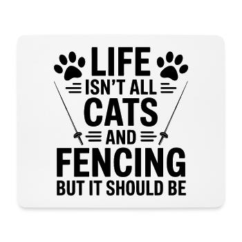 Fechten Sprüche Katzen Lustiges Fechten Geschenk - Mousepad (Querformat) - Weiß - Vorne