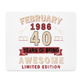 40th Anniversary – Year – February 1986 - Mouse Pad (horizontal) - white - Front