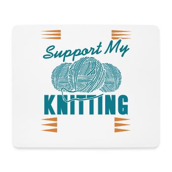 I Work to Support My Knitting Addiction Funny Yarn - Mousepad (Querformat) - Weiß - Vorne