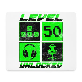 Level 50 unlocked - Gamer - Birthday - Gift - Mouse Pad (horizontal) - white - Front