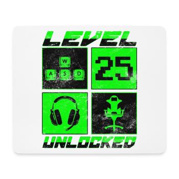 Gamer Level 25 Unlocked - Gaming - Mouse Pad (horizontal) - white - Front