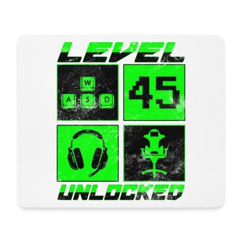 Birthday Gift Level Unlocked 45 Years - Mouse Pad (horizontal) - white - Front
