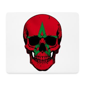 Moroccan Skull - Crâne avec le drapeau du Maroc - Tapis de souris (format paysage) - blanc - Devant