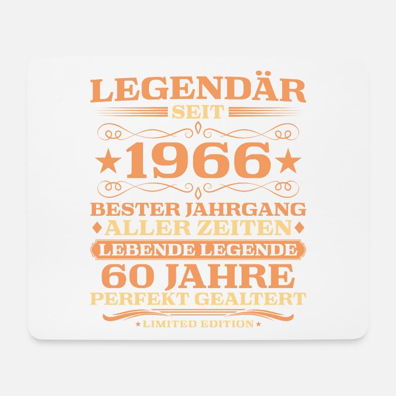 1966 Jahrgang 60 Jahre perfekt gealtert - Mousepad (Querformat) - Weiß
