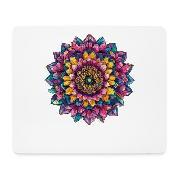Fleurs de Mandala Vivantes - Tapis de souris (format paysage) - blanc - Devant