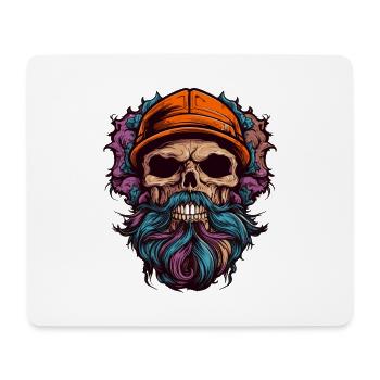 Skull with Beard - Mouse Pad (horizontal) - white - Front