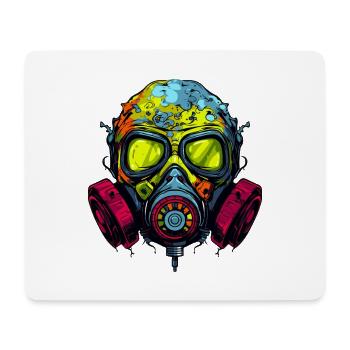  Gasmaske Graffiti - Mousepad (Querformat) - Weiß - Vorne