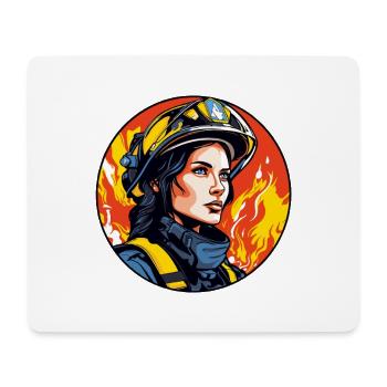Feuerwehr  Feuerwehrfrau - Mousepad (Querformat) - Weiß - Vorne