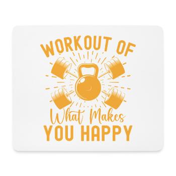 Fitness Fanatics Workout What Makes Happy - Mouse Pad (horizontal) - white - Front