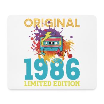 40 Year Anniversary 1986 Retro Vintage Cassette - Mouse Pad (horizontal) - white - Front