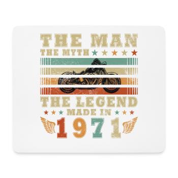 55e anniversaire Motocycliste Vintage 1971 - Tapis de souris (format paysage) - blanc - Devant