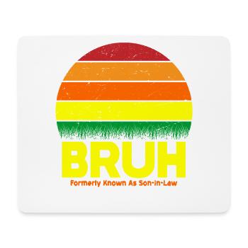 Bruh Retro Sunset Logo - Mousepad (Querformat) - Weiß - Vorne
